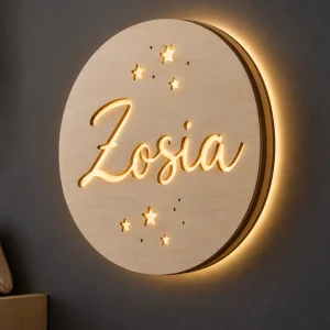 Lampka nocna z imieniem — koło